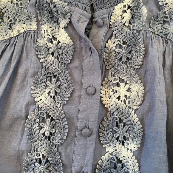 Free People Blue Blouse with Tie Dye, size small! - Picture 5 of 6